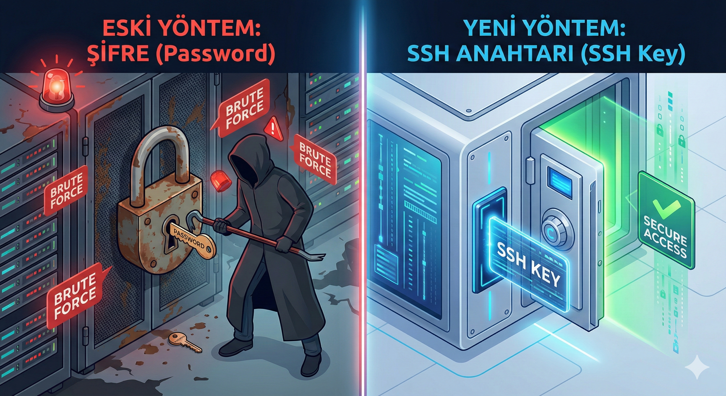 Linux VDS Sunucularda Şifresiz ve Güvenli Giriş: SSH Anahtarı (SSH Key) Nasıl Oluşturulur ve Kullanılır?